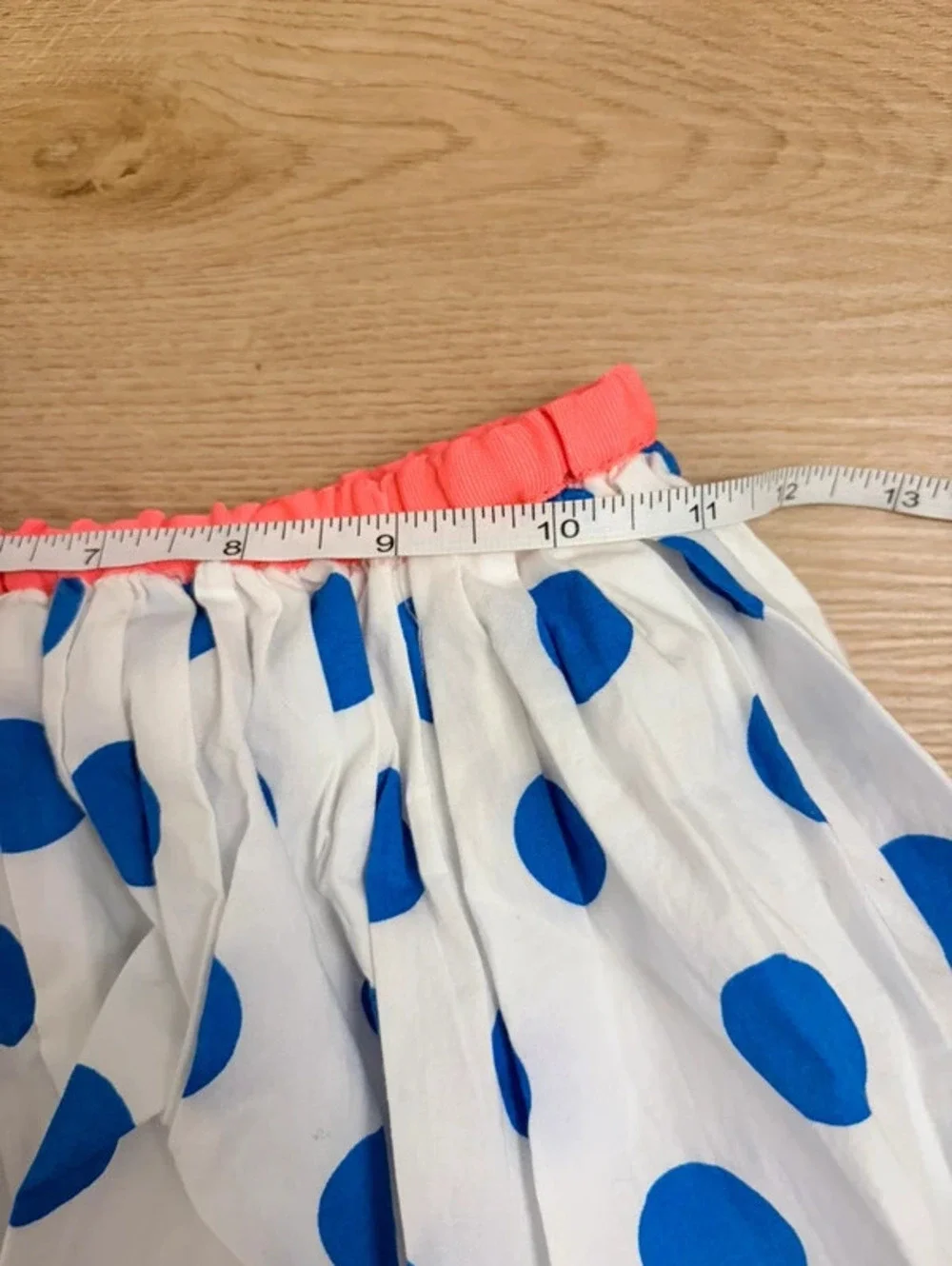 Mini Boden Girls Blue Polka Dot Skirt 7-8Y